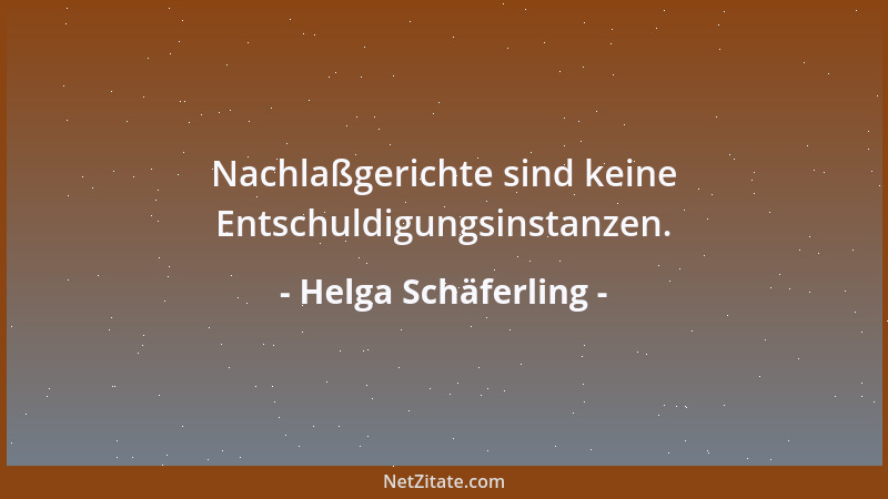 Helga Schäferling - Nachlaßgerichte sind keine Entschuldigungsinstanzen....