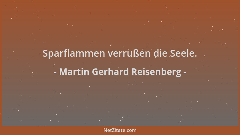 Martin Gerhard Reisenberg - Sparflammen verrußen die Seele....