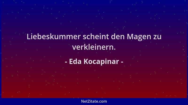 Eda Kocapinar - Liebeskummer scheint den Magen zu verkleinern....