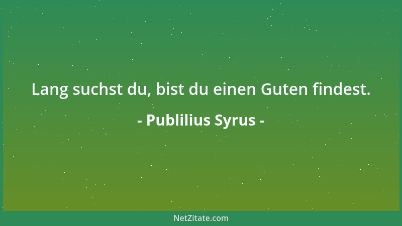 Publilius Syrus - Lang suchst du, bist du einen Guten findest....