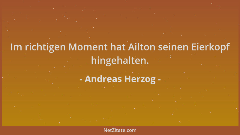 Andreas Herzog - Im richtigen Moment hat Ailton seinen Eierkopf hingehalten....