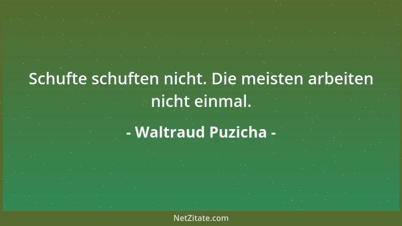 Waltraud Puzicha - Schufte schuften nicht. Die meisten arbeiten nicht einmal....