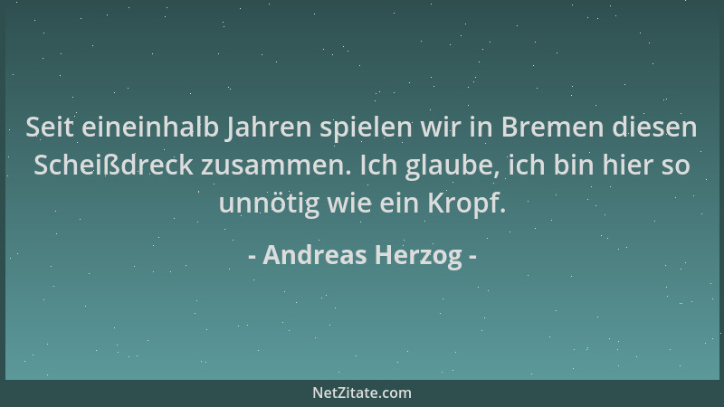 Andreas Herzog - Seit eineinhalb Jahren spielen wir in Bremen diesen Scheißdreck zusammen. Ich glaube, ich bin hier so unnö...