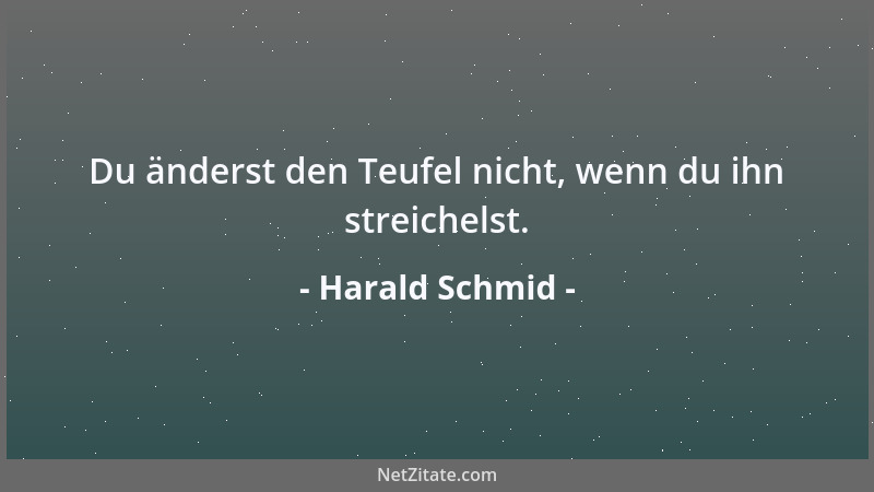 Harald Schmid - Du änderst den Teufel nicht, wenn du ihn streichelst....