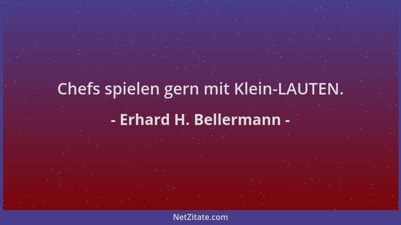 Erhard H. Bellermann - Chefs spielen gern mit Klein-LAUTEN....
