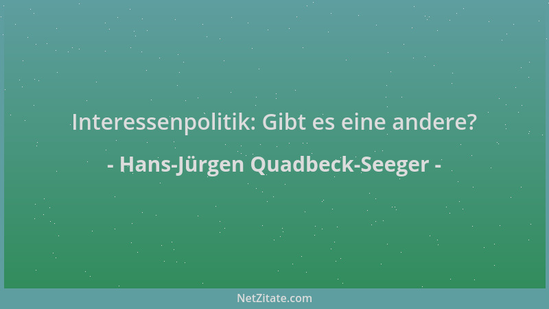 Hans-Jürgen Quadbeck-Seeger - Interessenpolitik: Gibt es eine andere?...