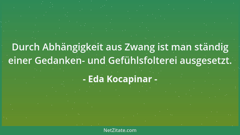 Eda Kocapinar - Manchmal muß etwas geschehen, was eigentlich nicht geschehen sollte, damit es nie wieder geschehen kann....