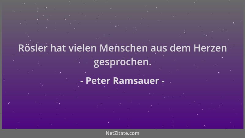 Peter Ramsauer - Rösler hat vielen Menschen aus dem Herzen gesprochen....