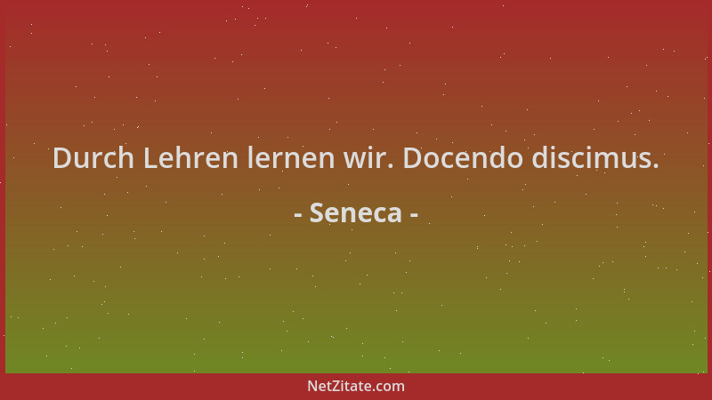 Seneca - Durch Lehren lernen wir. Docendo discimus....