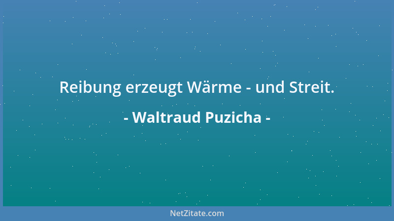 Waltraud Puzicha - Reibung erzeugt Wärme - und Streit....