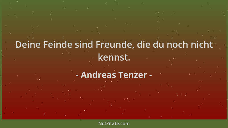 Andreas Tenzer - Deine Feinde sind Freunde, die du noch nicht kennst....