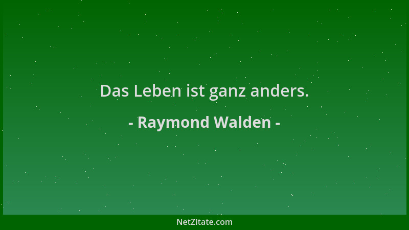 Raymond Walden - Das Leben ist ganz anders....