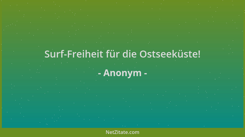 Anonym - Surf-Freiheit für die Ostseeküste!...