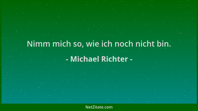 Michael Richter - Nimm mich so, wie ich noch nicht bin....