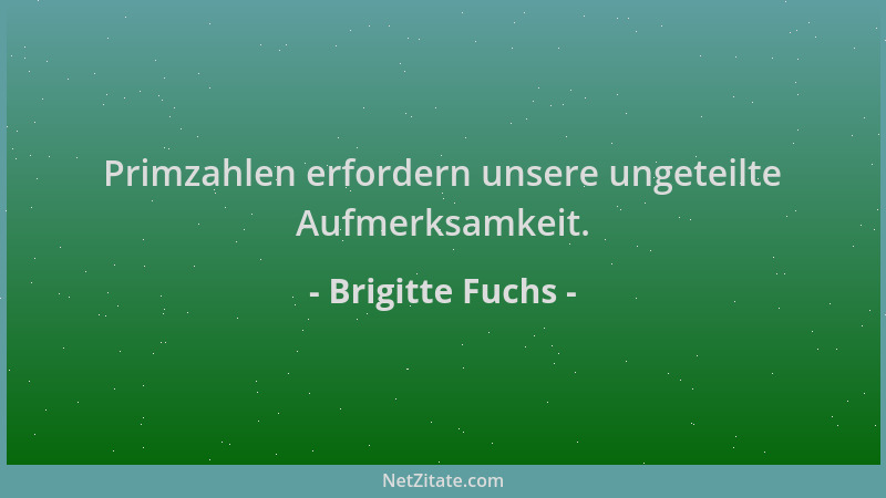 Brigitte Fuchs - Primzahlen erfordern unsere ungeteilte Aufmerksamkeit....