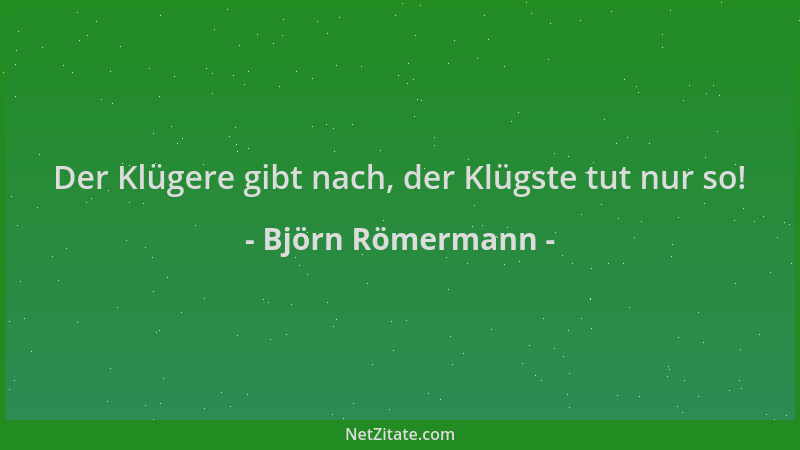 Björn Römermann - Der Klügere gibt nach, der Klügste tut nur so!...