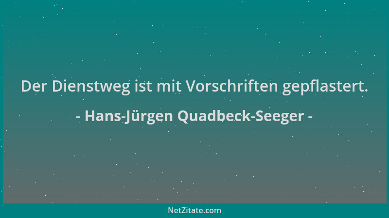 Hans-Jürgen Quadbeck-Seeger - Der Dienstweg ist mit Vorschriften gepflastert....