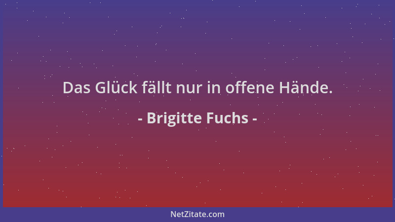 Brigitte Fuchs - Das Glück fällt nur in offene Hände....