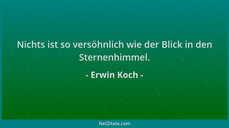Erwin Koch - Nichts ist so versöhnlich wie der Blick in den Sternenhimmel....