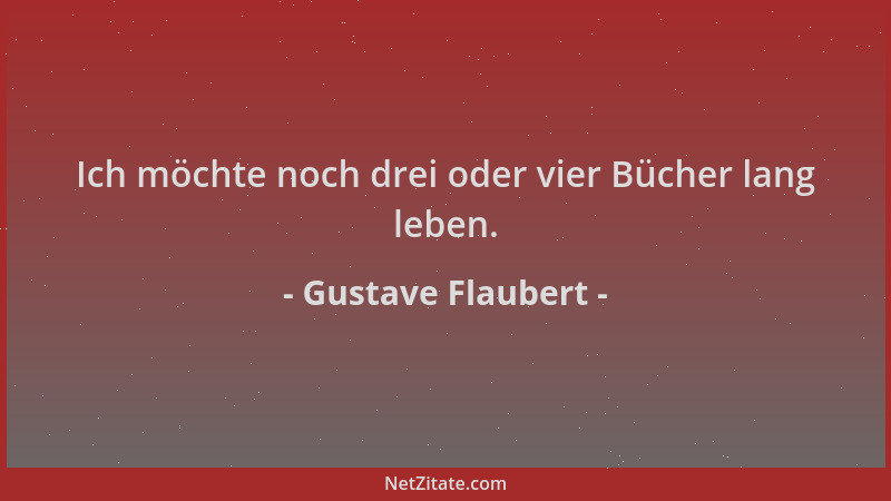 Gustave Flaubert - Ich möchte noch drei oder vier Bücher lang leben....