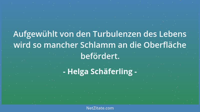 Helga Schäferling - Aufgewühlt von den Turbulenzen des Lebens wird so mancher Schlamm an die Oberfläche befördert....