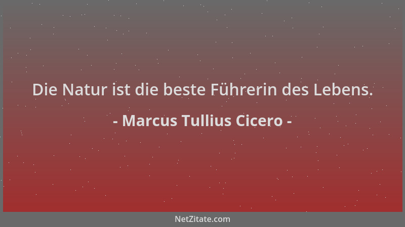 Marcus Tullius Cicero - Die Natur ist die beste Führerin des Lebens....