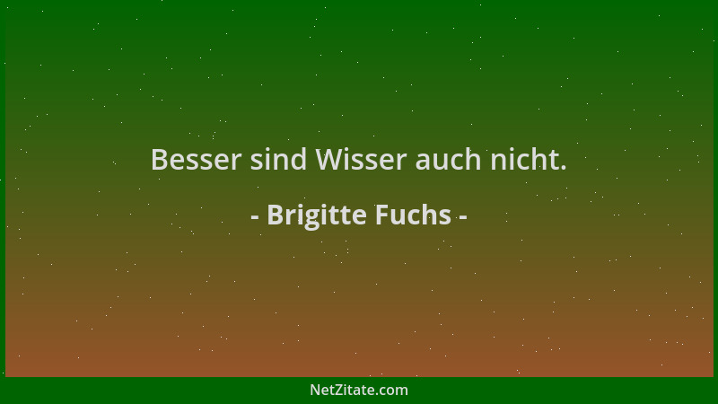 Brigitte Fuchs - Besser sind Wisser auch nicht....