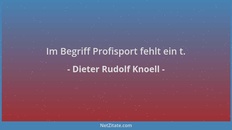 Dieter Rudolf Knoell - Im Begriff Profisport fehlt ein t....