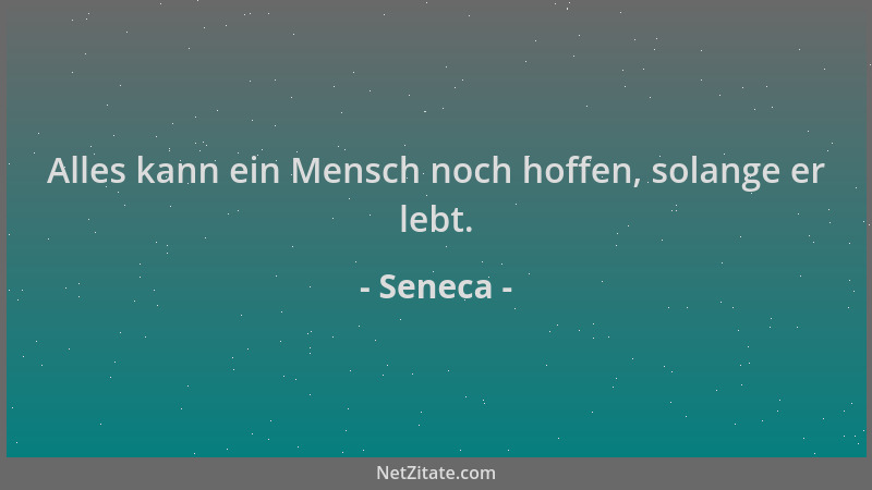Seneca - Alles kann ein Mensch noch hoffen, solange er lebt....