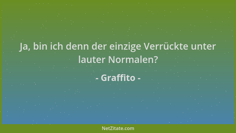 Graffito - Ja, bin ich denn der einzige Verrückte unter lauter Normalen?...