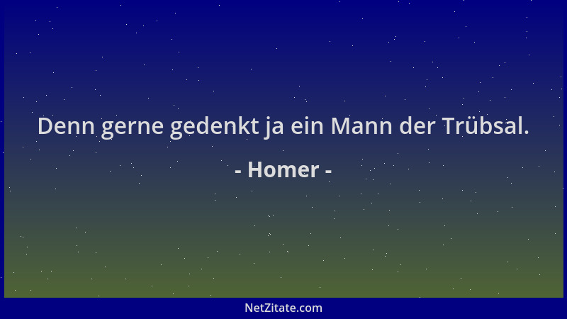 Homer - Denn gerne gedenkt ja ein Mann der Trübsal....