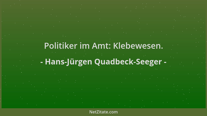 Hans-Jürgen Quadbeck-Seeger - Politiker im Amt: Klebewesen....