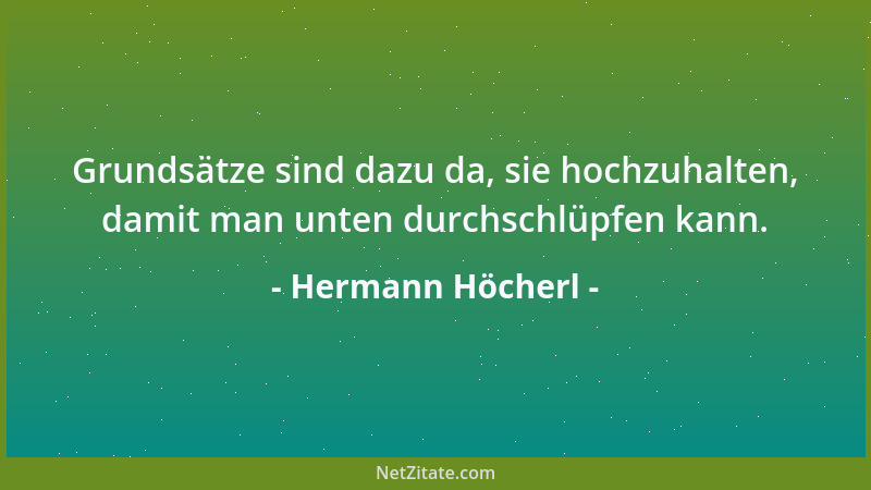 Hermann Höcherl - Grundsätze sind dazu da, sie hochzuhalten, damit man unten durchschlüpfen kann....
