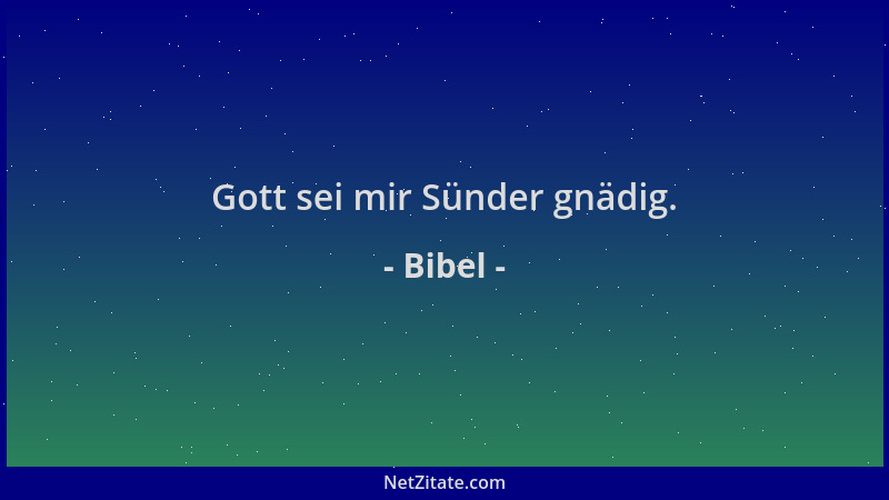 Bibel - Gott sei mir Sünder gnädig....