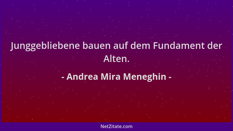 Andrea Mira Meneghin - Junggebliebene bauen auf dem Fundament der Alten....
