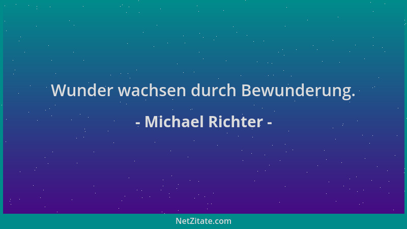 Michael Richter - Wunder wachsen durch Bewunderung....