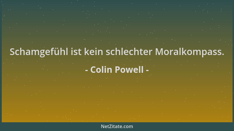 Colin Powell - Schamgefühl ist kein schlechter Moralkompass....