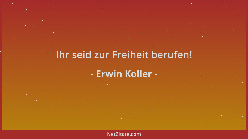 Erwin Koller - Ihr seid zur Freiheit berufen!...