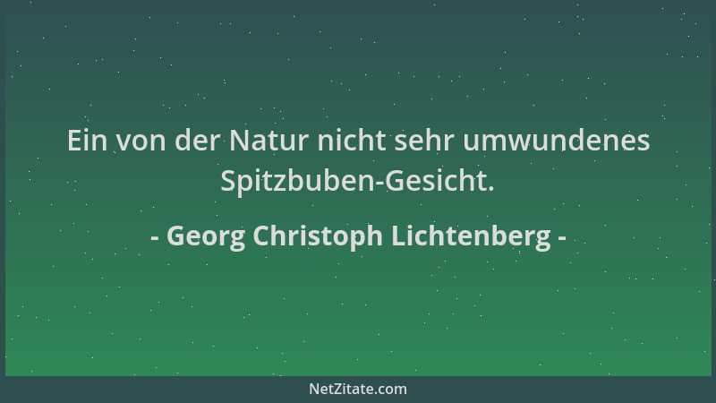 Georg Christoph Lichtenberg - Ein von der Natur nicht sehr umwundenes Spitzbuben-Gesicht....