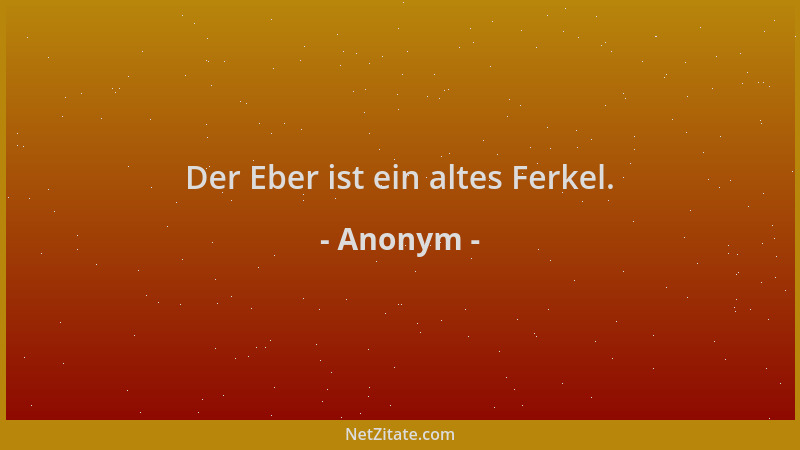 Anonym - Der Eber ist ein altes Ferkel....