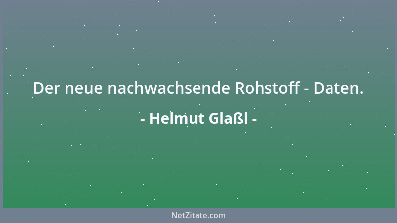 Helmut Glaßl - Der neue nachwachsende Rohstoff - Daten....