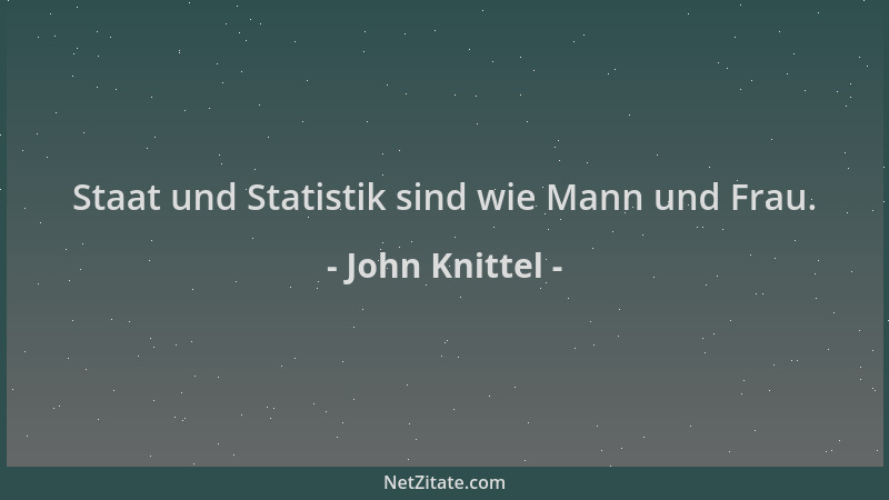 John Knittel - Staat und Statistik sind wie Mann und Frau....