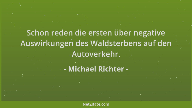 Michael Richter - Schon reden die ersten über negative Auswirkungen des Waldsterbens auf den Autoverkehr....