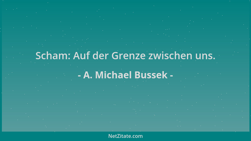 A. Michael Bussek - Scham: Auf der Grenze zwischen uns....