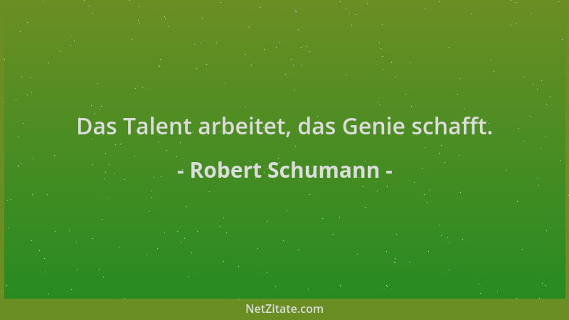 Robert Schumann - Das Talent arbeitet, das Genie schafft....