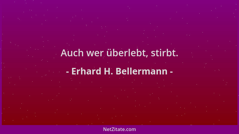Erhard H. Bellermann - Auch wer überlebt, stirbt....