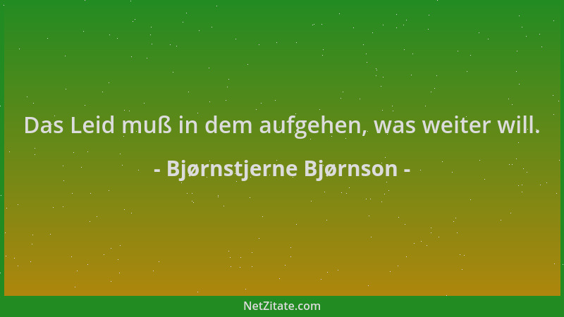 Bjørnstjerne Bjørnson - Das Leid muß in dem aufgehen, was weiter will....