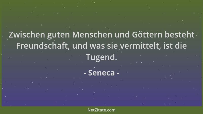 Seneca - Zwischen guten Menschen und Göttern besteht Freundschaft, und was sie vermittelt, ist die Tugend....