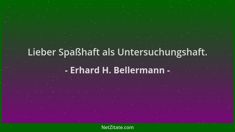 Erhard H. Bellermann - Lieber Spaßhaft als Untersuchungshaft....