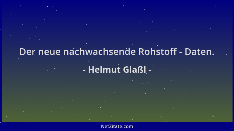 Helmut Glaßl - Der neue nachwachsende Rohstoff - Daten....